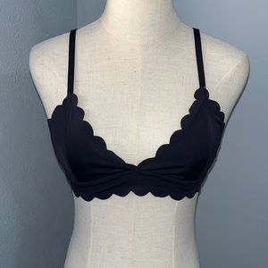 Scalloped Black Bra/Bralette
